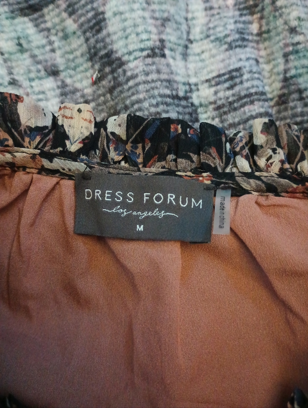 Dress Forum Womens Forest Fairy Peasant Dress Medium Brown Floral Bohemian - Picture 7 of 11